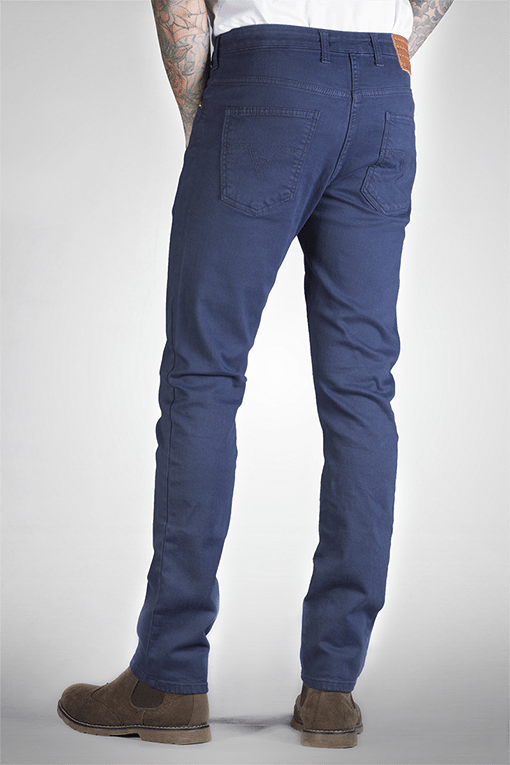 straight leg navy hardy jeans back view