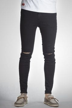 mens black ripped super skinny jeans