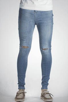 indigo mens denim ripped super skinny jeans