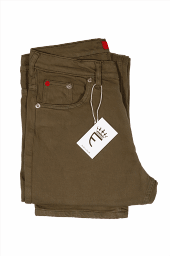 Oliver Khaki Stretch Twill Straight Fit