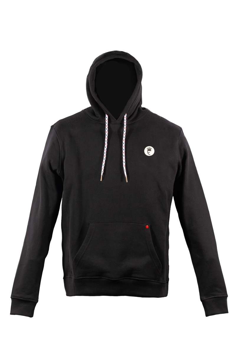 Jude Black Rubber Print Hoodie