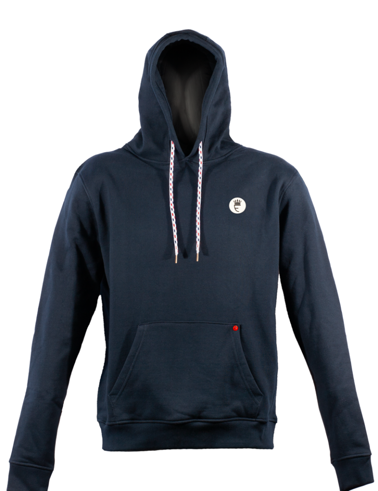 Jude Navy Rubber Print Hoodie